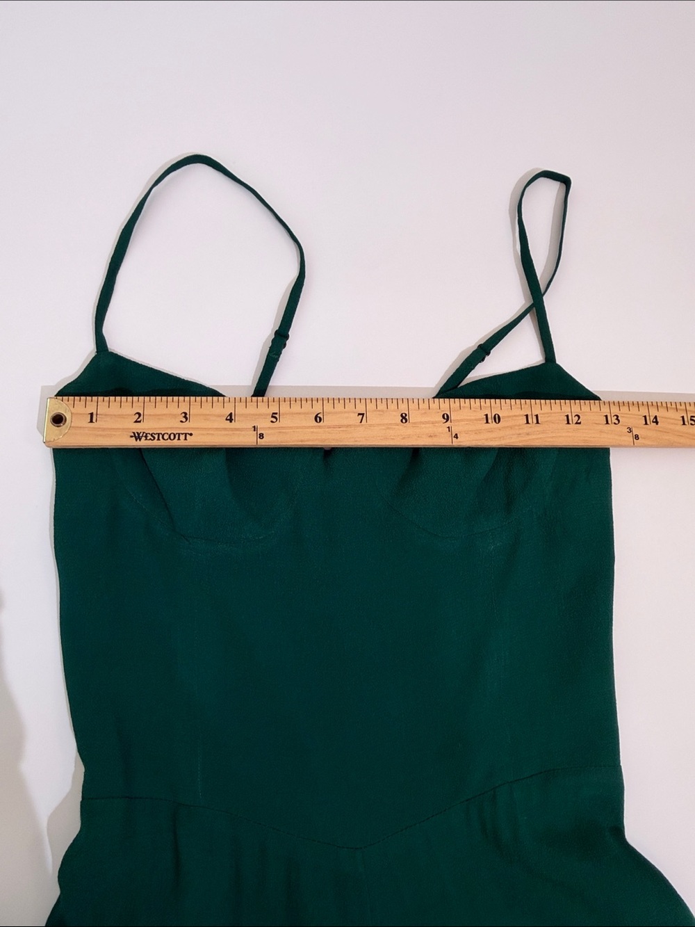 Reformation Jumpsuit Size 0 Emerald Green Smocked Back - Picture 8 of 12